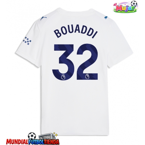 Camiseta Manchester City Ayyoub Bouaddi #32 Tercera Equipación Replica 2026-27 para mujer mangas cortas